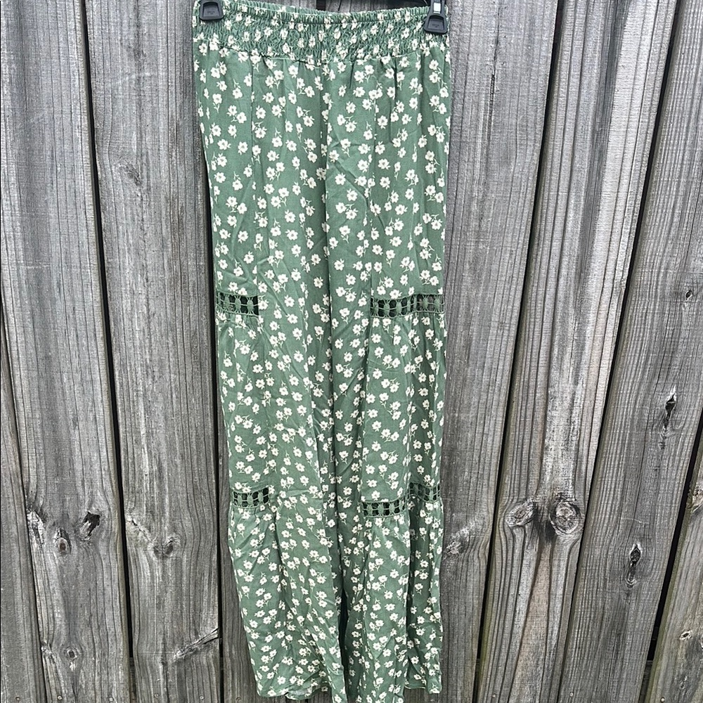 Floral Green palazzo pants